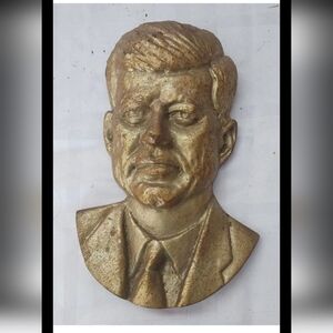Vintage JFK brass‎ wall plaque